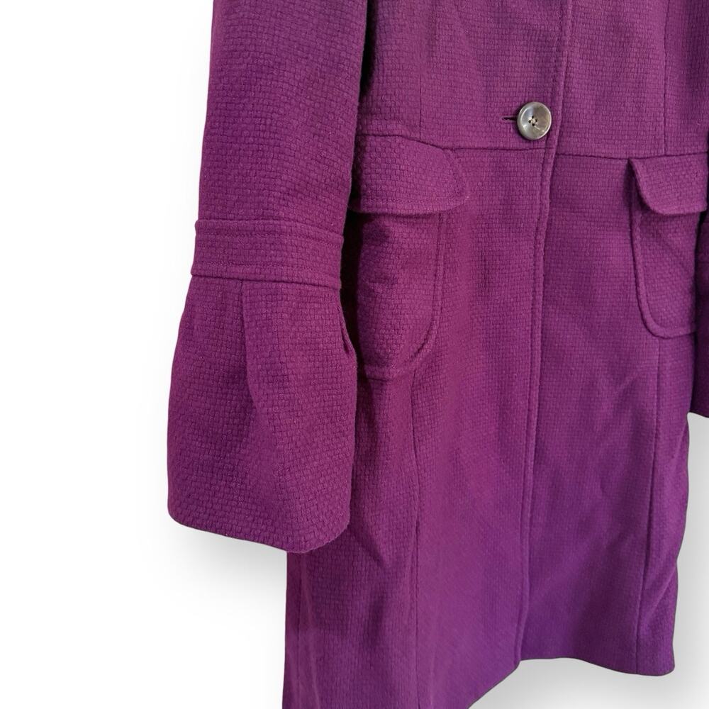 Old Navy Y2K Purple Peacoat Womens Medium Bell Sleeves Pockets Wool Blend Lined - Picture 2 of 10